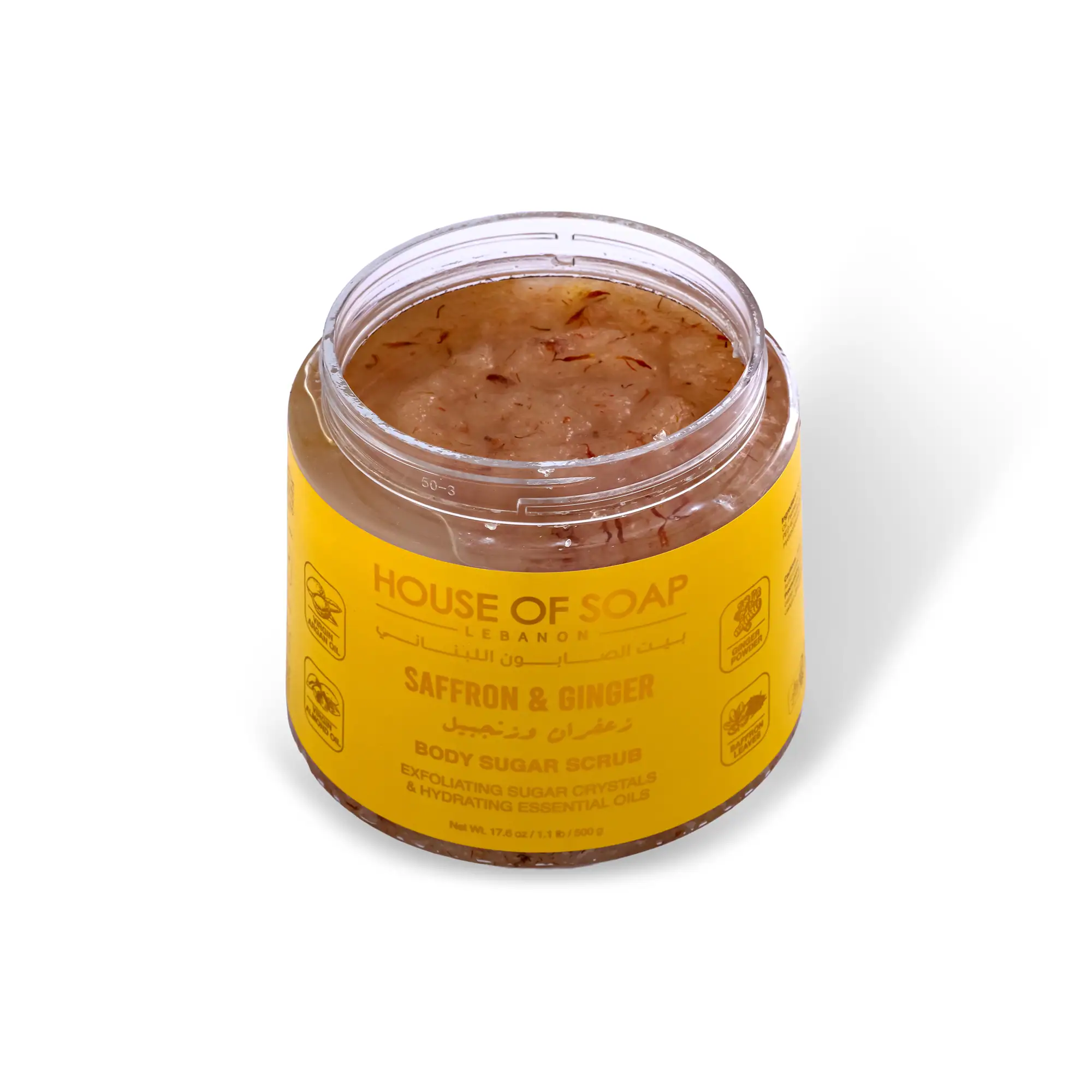 Saffron & Ginger Body Sugar Scrub 500g - Image 2