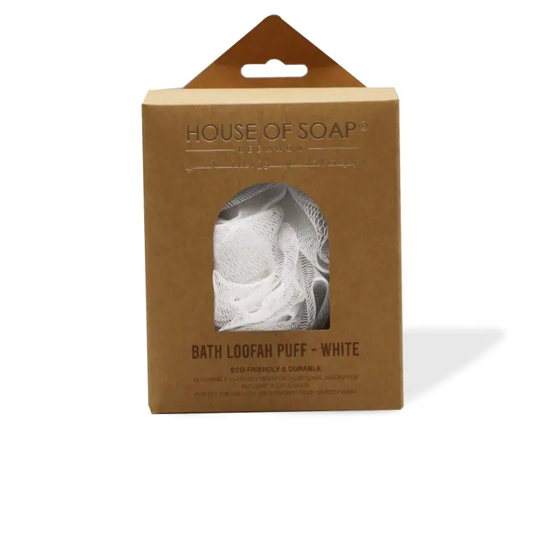 Bath Loofah Puff - White